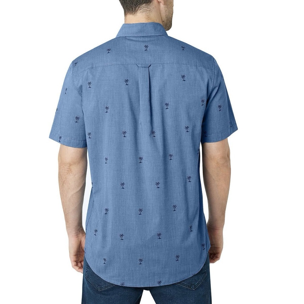 Chaps Palm Tree Woven Shirt Sleeve Button Down Shirt - Picture 2 of 10